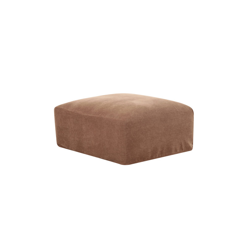 Repose-pieds rembourré 34 po Wilde, Toile crème crème