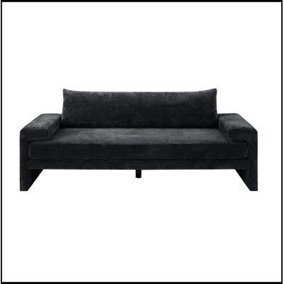 Chenille Upholstered 3-Seater Sofa with Wide Armrests