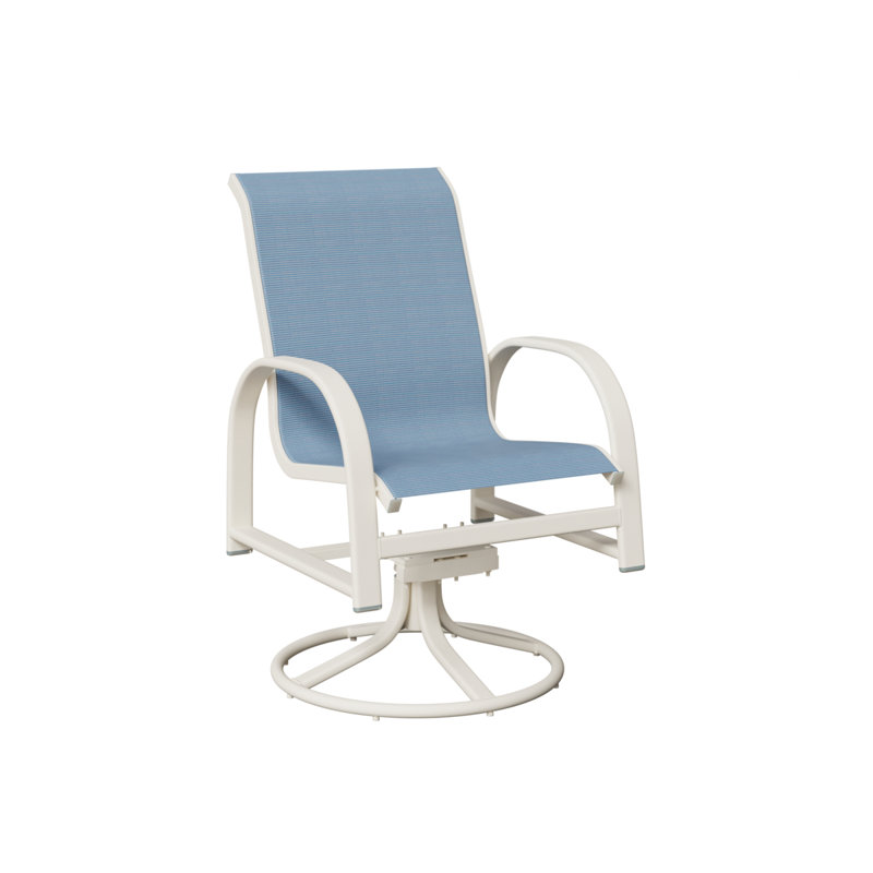 Chaise berçante berçante pivotante Berlin Gardens, Dupione près de la piscine, Blanc mat