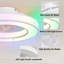 Ventilateur de plafond encastré RGB de 17,7 po avec éclairage, télécommande, 6 vitesses, minuterie, DEL à intensité variable pour chambre et salon-383817482