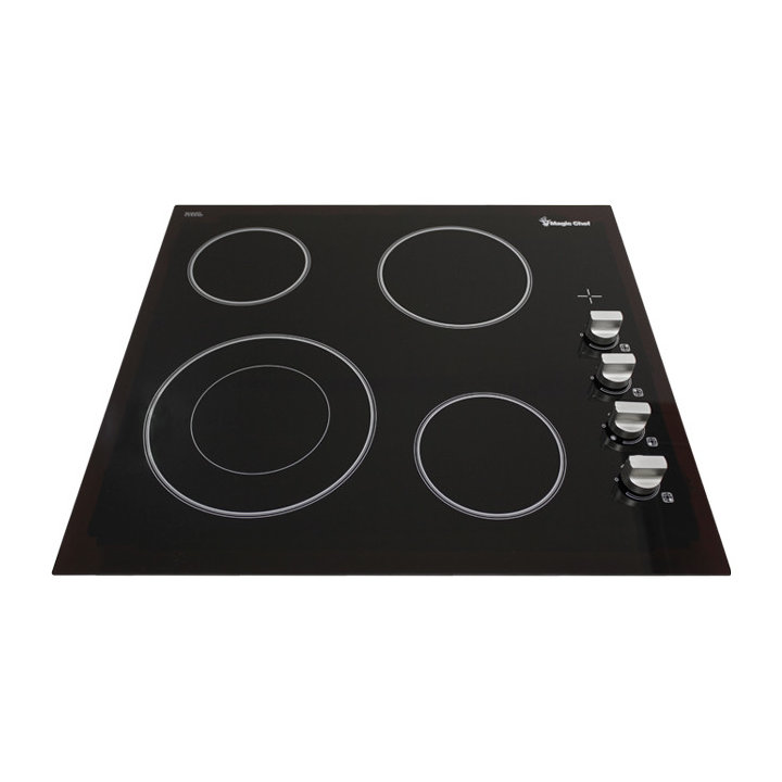 Magic Chef 24" Silver Electric 4 Burner Cooktop with Dual Size Power Burner