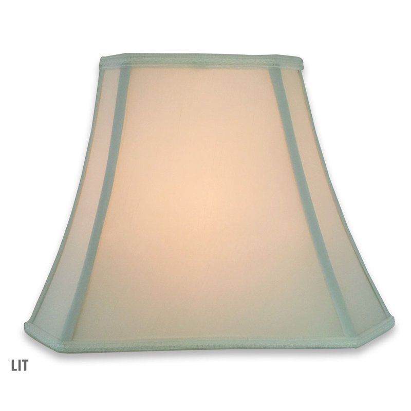 Abat-jour cloche en soie/chantoung, Blanc
