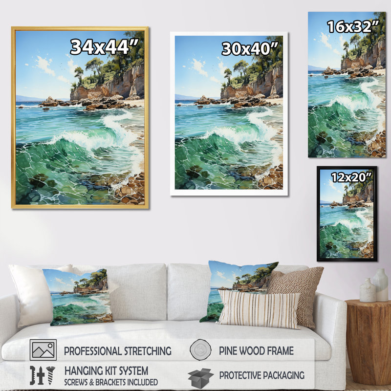 «Tuan Thailande Beach Bliss II», reproduction sur toile, H 20 po x l 12 po x P 1 po, Cadre photo doré