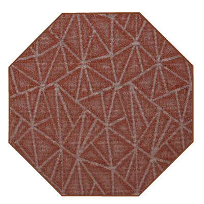 Tapis géométrique rouge mort cadu