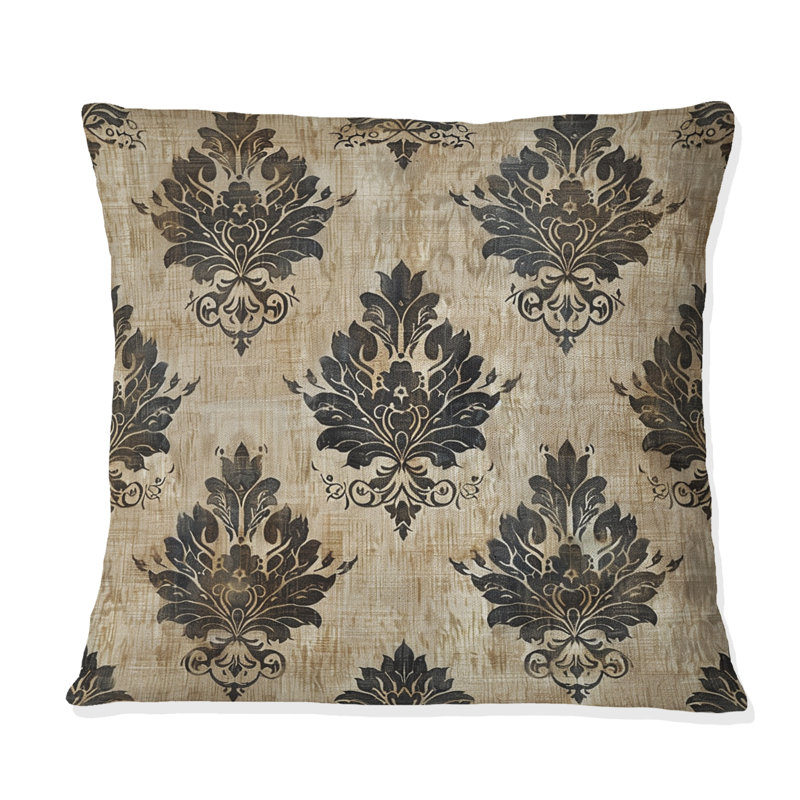 Coussin brun rustique et élégant VI - Country, Carrée, H 18 po x l 18 po
