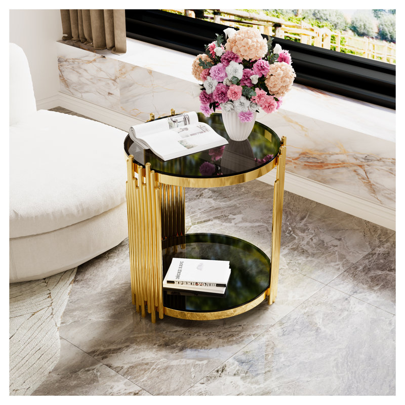 Table de bout ronde Modern Modern, Noir