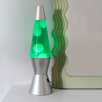 Razzo LED with Silver Base Retro Desk Table Light Lava Lamp