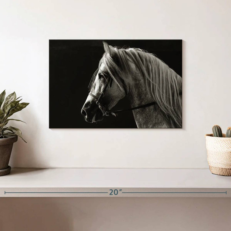 Horse With Long Mane, 8" H x 12" W