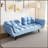 Comfortable Blue Sofa With Soft Armrests And Throw Pillows, Perfect For Small Apartments And Bedrooms.-1565259126