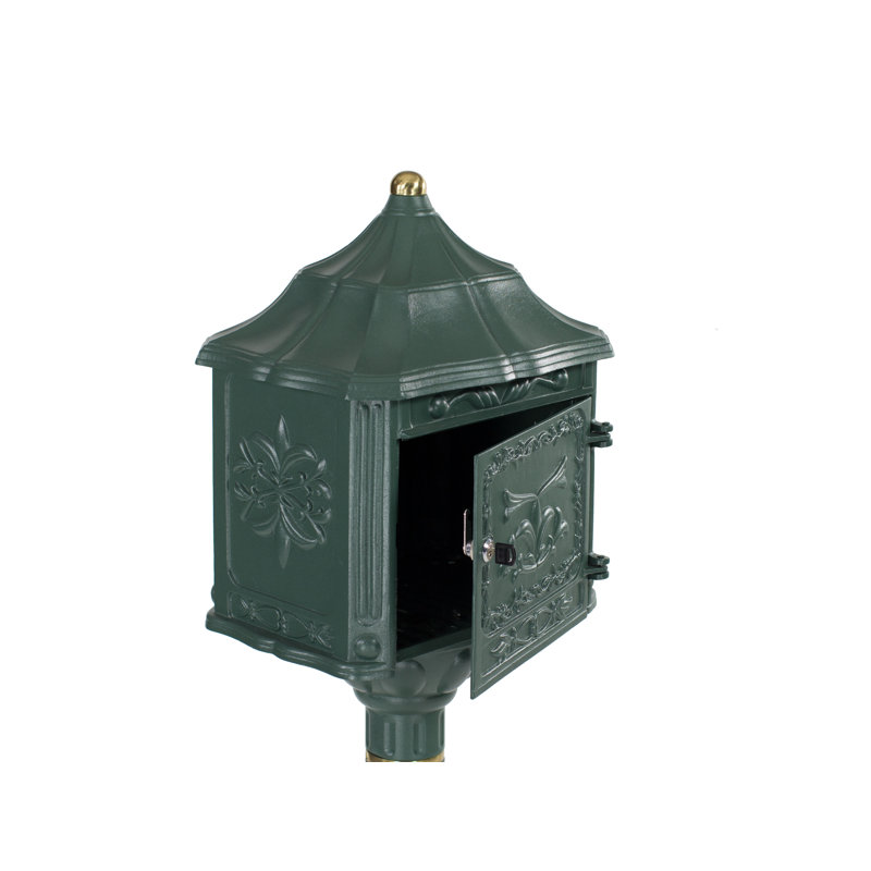 Boîte aux lettres pour piquet verrouillable, Vert texturé