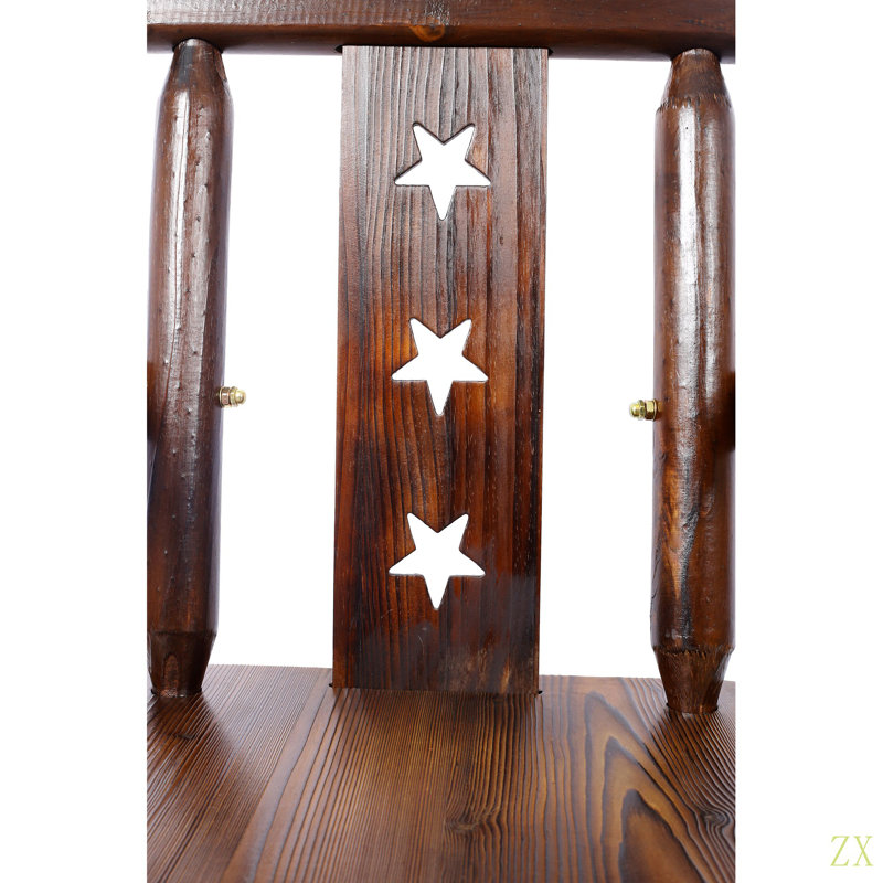 Tabouret de bar rustique - fabrication en bois de sapin, chaise avec dossier étoile décorative, repose-pieds, accoudoir large, tabouret de cuisine rustique, chaise de bistro haute pour salle à manger, restaurant, pub