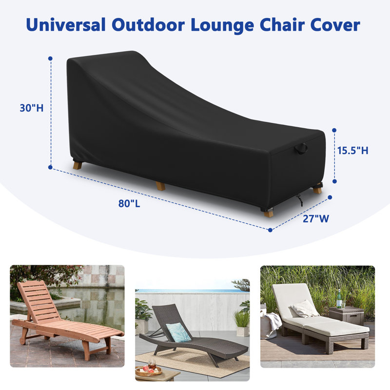 Housse imperméable pour chaise longue d'extérieur