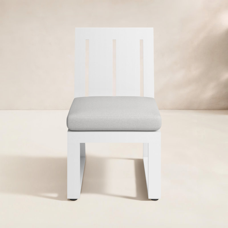 Camela Outdoor Dining Side Chair, Cast Silver Sunbrella®
