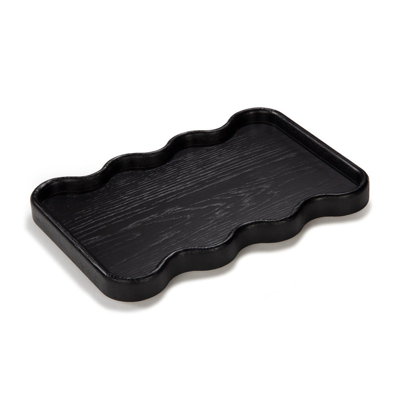 Plateau en bois massif Almandine, Noir, H 1,5 po x l 19,25 po x P 13,1 po