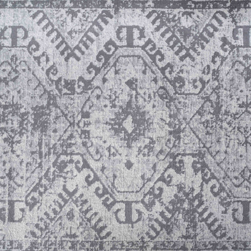 Izzie Machine Woven Grey Indoor Rug, Rectangle 60 x 110cm