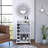 Bar Cart, Two Tier Cabinet With Glass Door, Six Cubbies For Liquor-2073485620