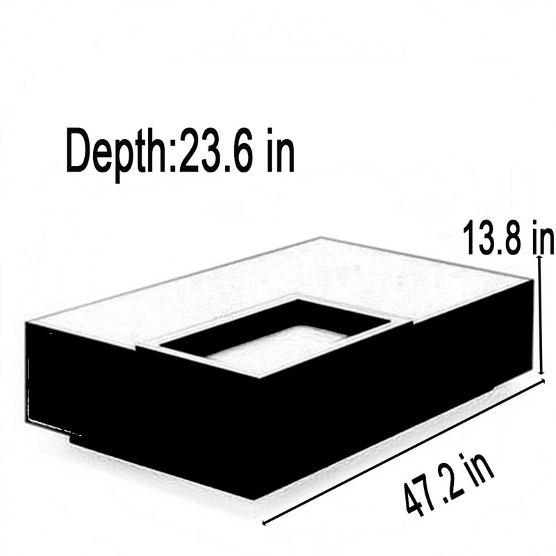 Table basse Nordic, H 13,8 po x L 47,2 po x l 23,6 po