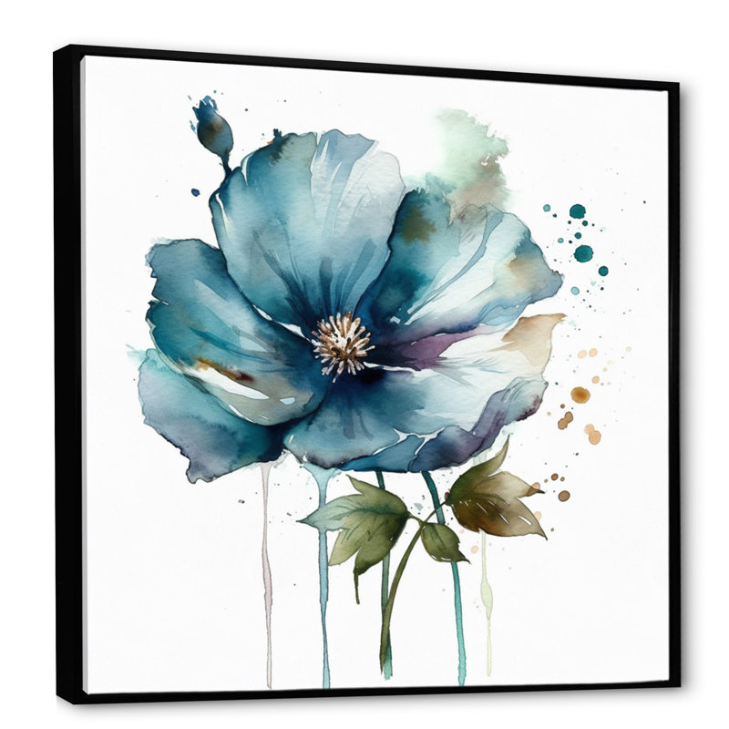 Rubyrae, fleurs d'hibiscus sur toile, H 36 po x l 36 po x P 1,5 po, Cadre flottant noir