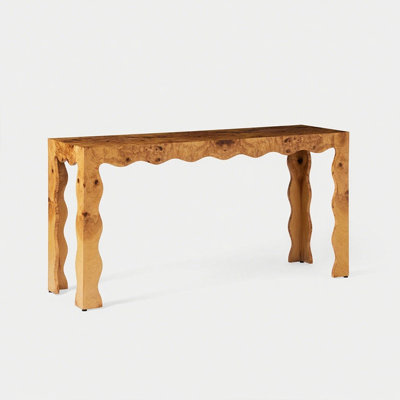 Medieval-style wooden rectangular console table