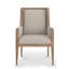 Chaise avec accoudoirs rembourrée Ayla en chêne clair / avoine