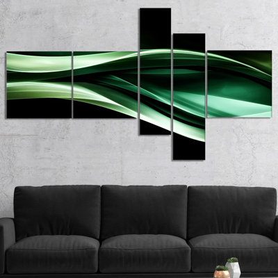 Toile, art mural abstrait multicolore, motif scintillant vert