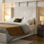 Très grand lit tapissier, tête de lit de 52,3 po de hauteur, conception moderne et sophistiquée, structure de lit en métal, rembourrage en mousse, assemblage facile pour la structure de la chambre à coucher avec revêtement en toile simple à oreilles de style contemporain,