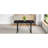 A 55-Inch Minimalist Retro Rectangular Dining Table With A Black Textured Top With Inset Rectangular Black Metal Legs.Minimalist MDF Tabletop.Meeting Various Purposes Such As Dining And Working.-620947750-620947744