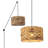 12.8'' Pendant Light Plug In For Kitchen Island, Modern Rattan Lampshape Ceiling Hanging Wicker Lamp