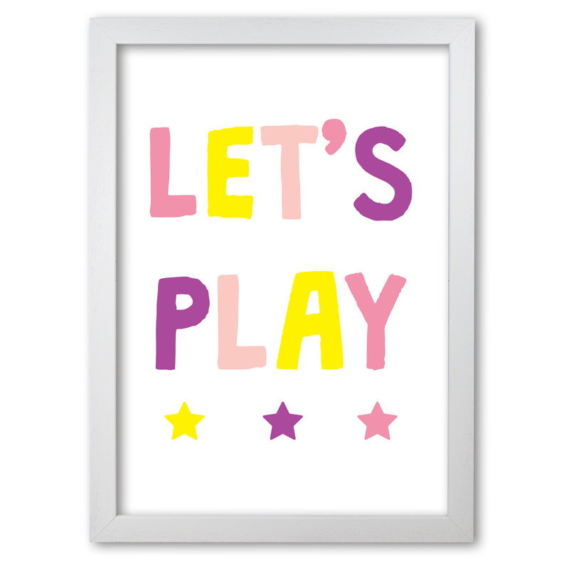 Let's Play - Print, 60 cm H x 42 cm W x 5 cm D, White Grain Frame
