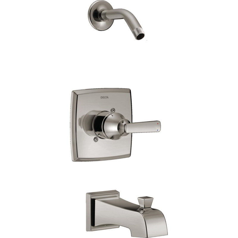 Ashlyn Pressure Balance Tub and Shower Trim with Monitor, Brilliance Stainless