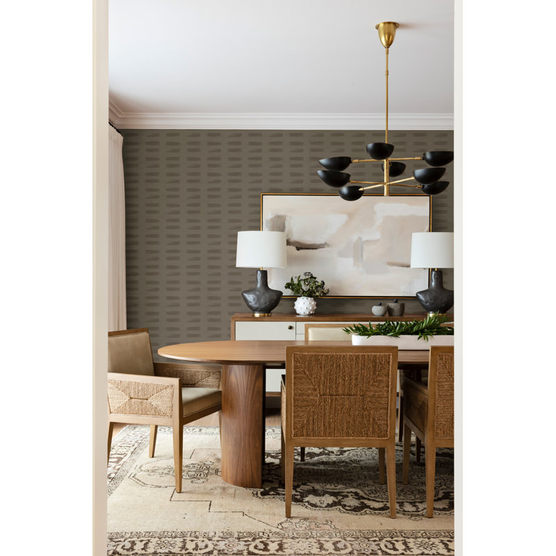 Dashed Wallpaper, Mocha, Self-Adhesive, Vinyl