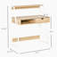 Bureau, bureau d'ordinateur pour petits espaces, table d'écriture avec tiroir et tablettes de rangement, naturel