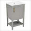Meuble-lavabo de salle de bain avec lavabo, armoire de salle de bain avec porte à fermeture douce, support de rangement et tablette ouverte