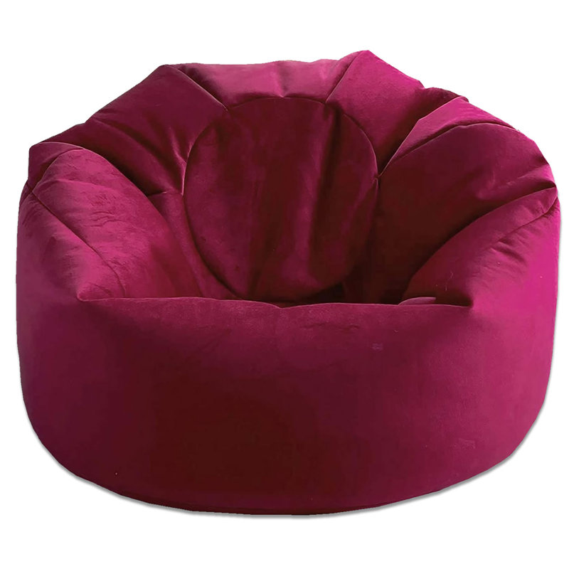 Velvet Refillable Classic Bean Bag, Magenta