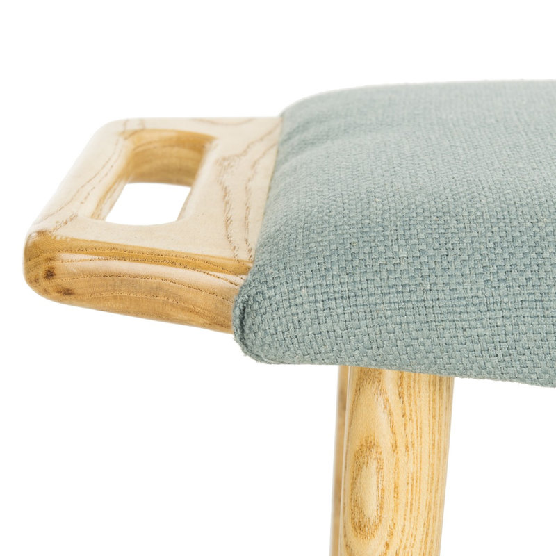 Barkbridge Polyester Blend Upholstered Bench, Blue/Natural