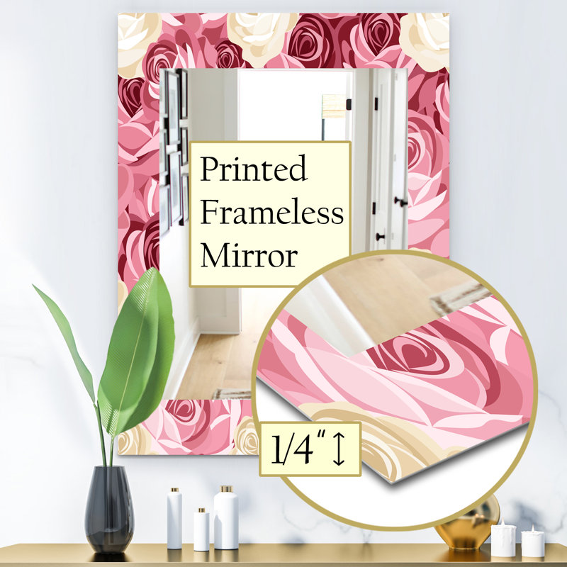 Miroir mural sans cadre 29 fleur, H 24 po x l 32 po