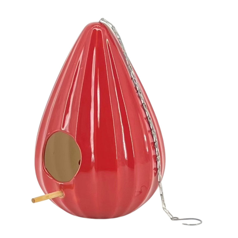 Maison d'oiseaux 10 po x 7 po x 7 po Buffo Emerald Teardrop, Rouge
