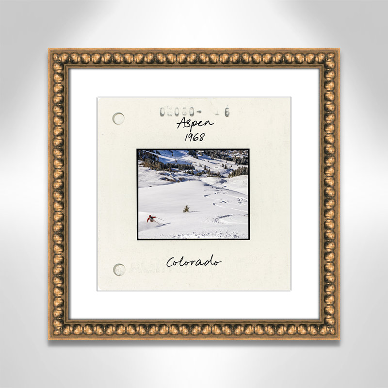 Aspen Print par CAD Designs, Matted Print, Gold Leaf Beads, 18'' W x 18'' H
