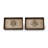 Decorative Serving Tray Set Of 2, Vintage Emblem Design, Cream Brown