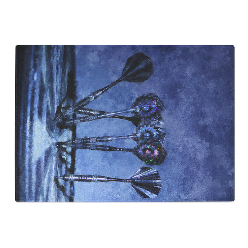 Darts and Dartboard Painting Chopping Board, 20cm W x 28.5cm L