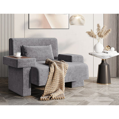 Fauteuil moderne surdimensionné de 48 po de largeur avec fauteuil rembourré, structure en bois robuste et coussin moelleux pour le salon