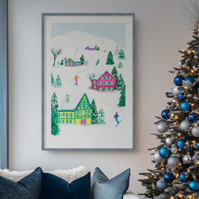 Vibrant Winter Village I Print dans un cadre