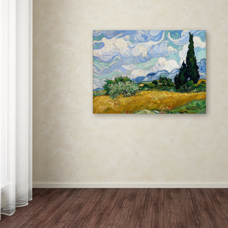 «Yellow Wheat and Cypresses» par Vincent van Gogh, reproduction sur toile tendue, H 14 po x l 19 po