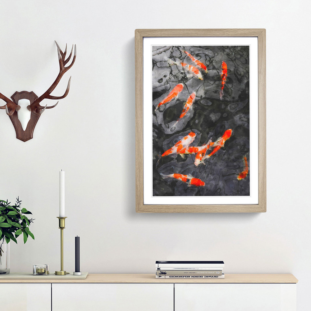 Carp and Koi Fish - Picture Frame Painting Print