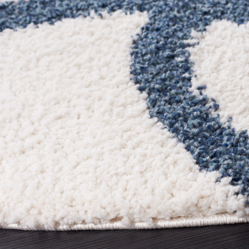 Coup Shag Performance Abstract Rug, Round 6'7"