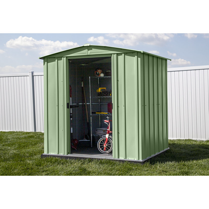 6 ft. x 5 ft. Sage Green Galvanized Steel Storage Shed