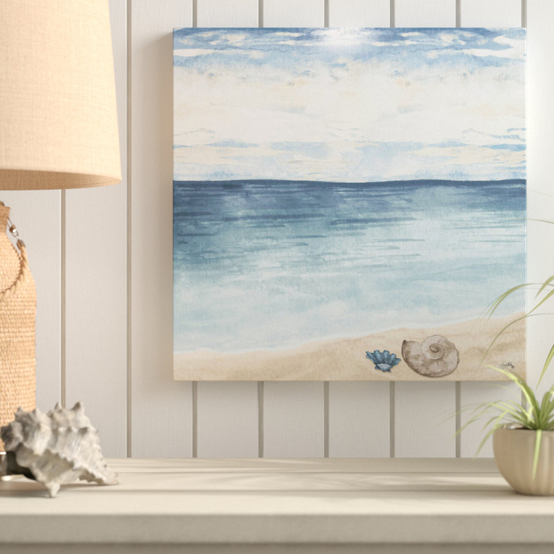 «Evening Coast View II», reproduction de peinture acrylique, H 18 po x l 18 po x P 1 po, Toile tendue