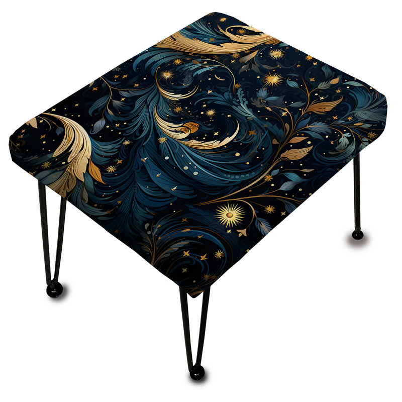 Motif céleste bleu avec repose-pieds Boho
