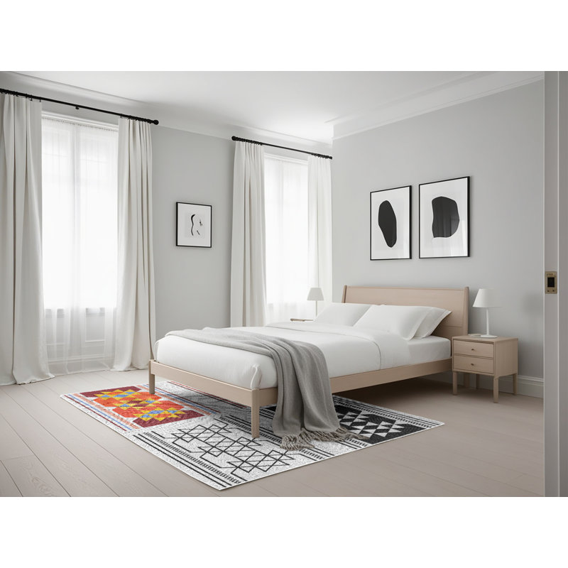 Tapis décoratif géométrique noir principato, Rectangle 5 pi x 7 pi