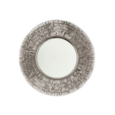Quill Burst Steel Frame Round Mirror